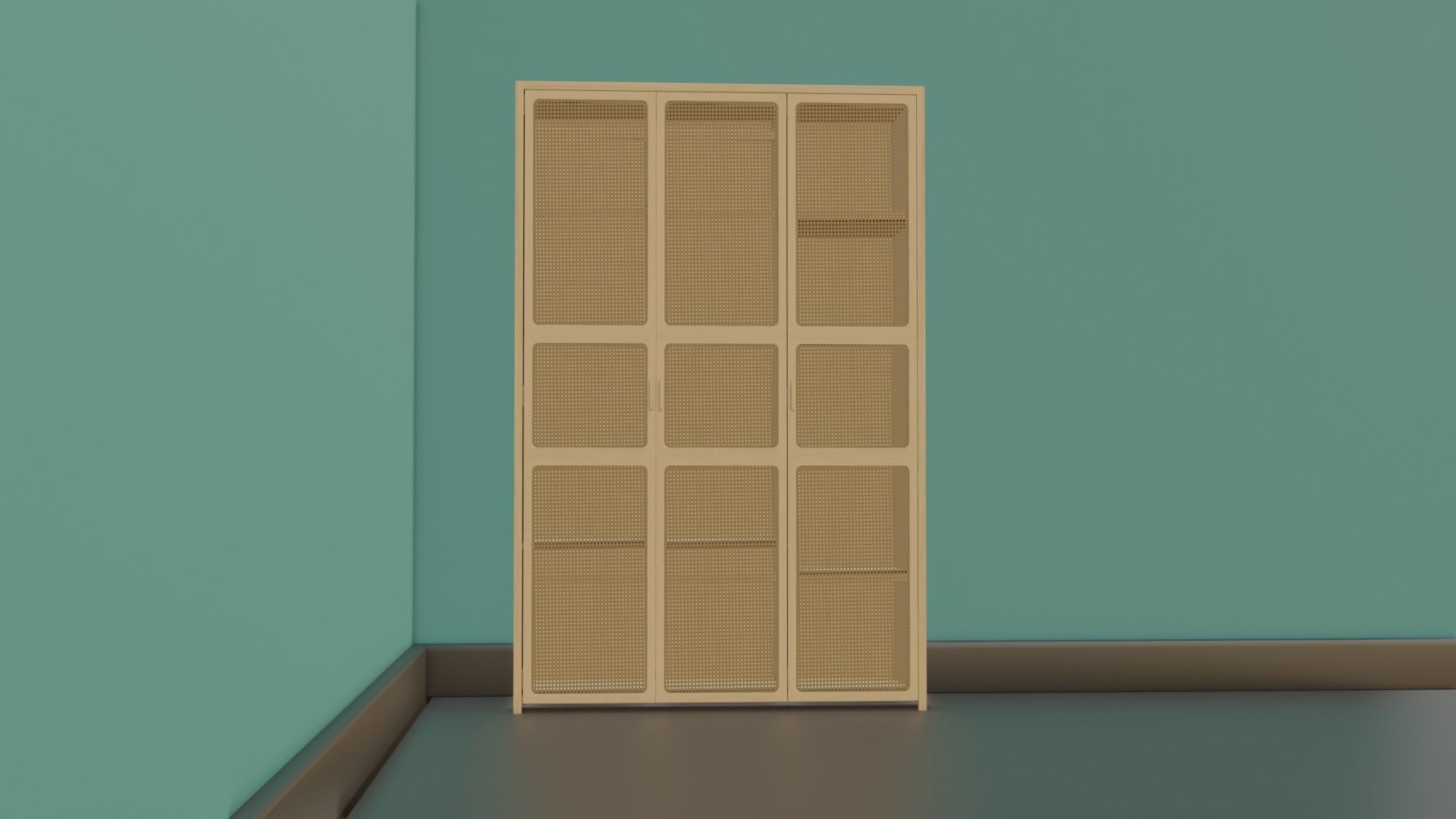 Antique Wall draw Cloth Cabinet Low-poly 3D model_3