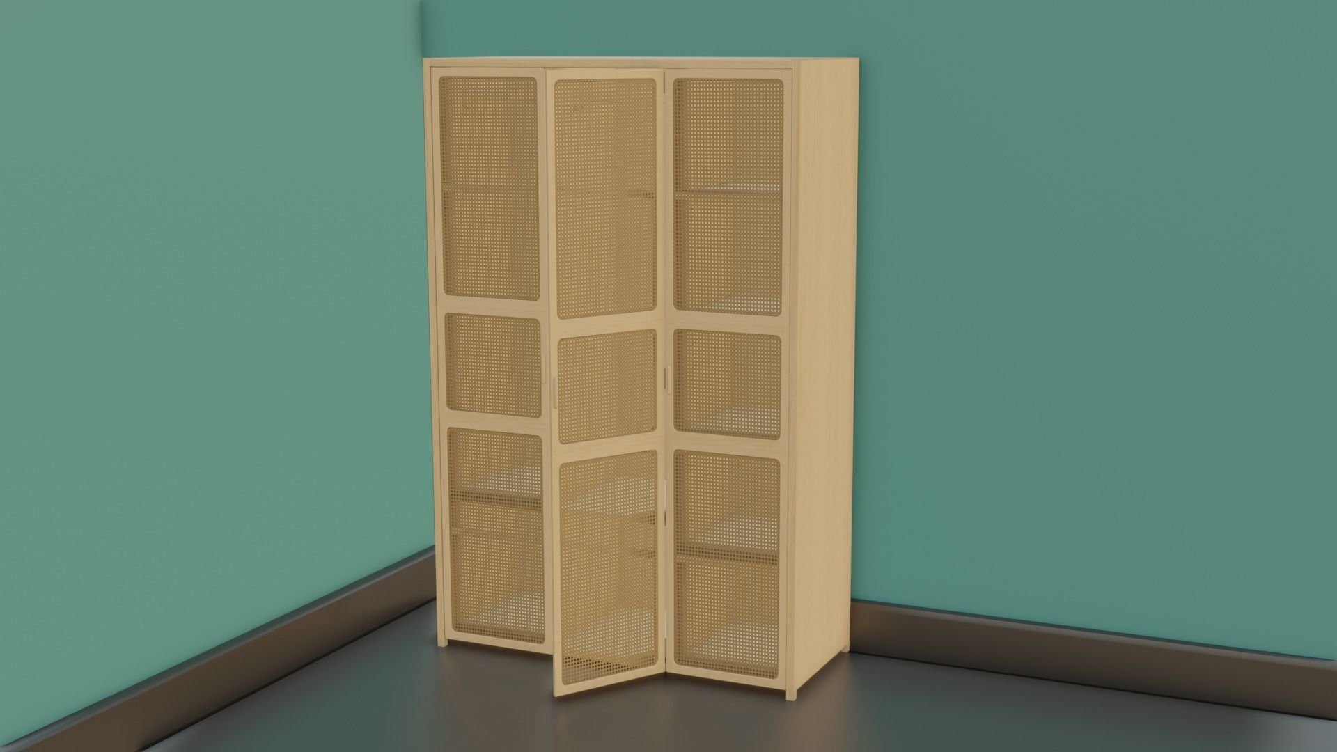 Antique Wall draw Cloth Cabinet Low-poly 3D model_7