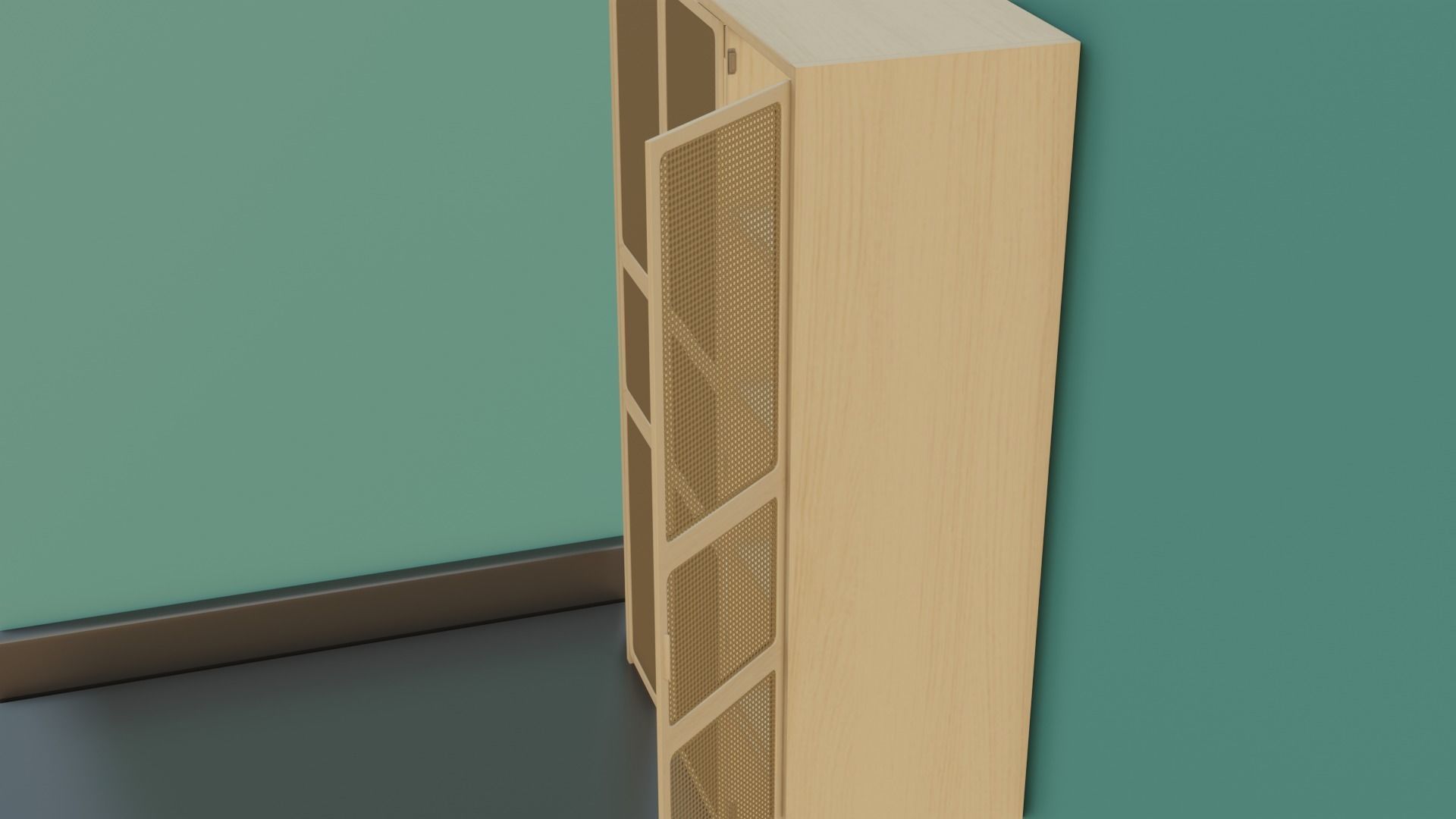 Antique Wall draw Cloth Cabinet Low-poly 3D model_13