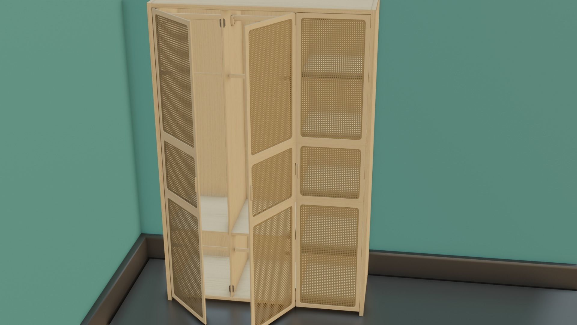 Antique Wall draw Cloth Cabinet Low-poly 3D model_20