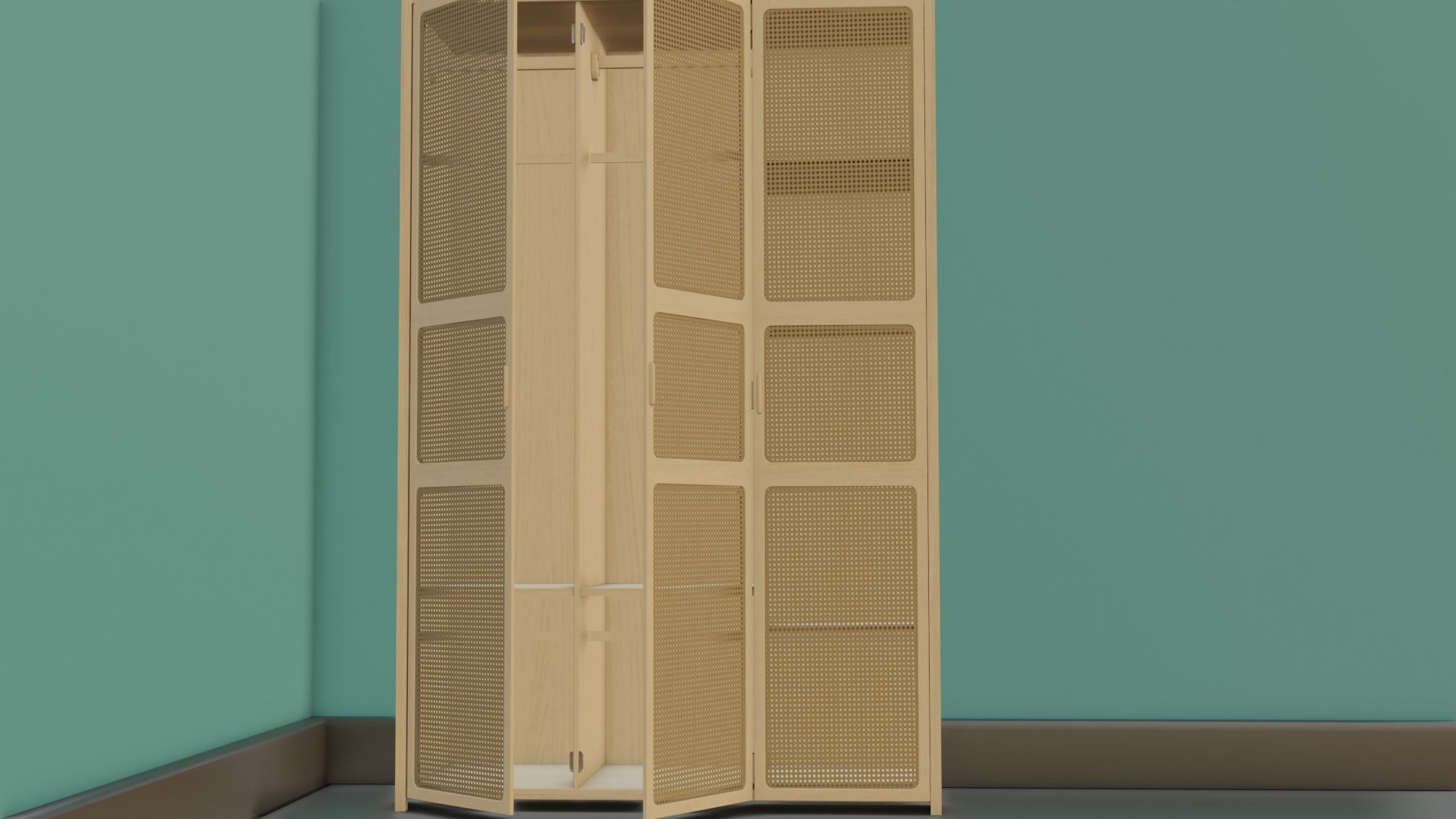 Antique Wall draw Cloth Cabinet Low-poly 3D model_19