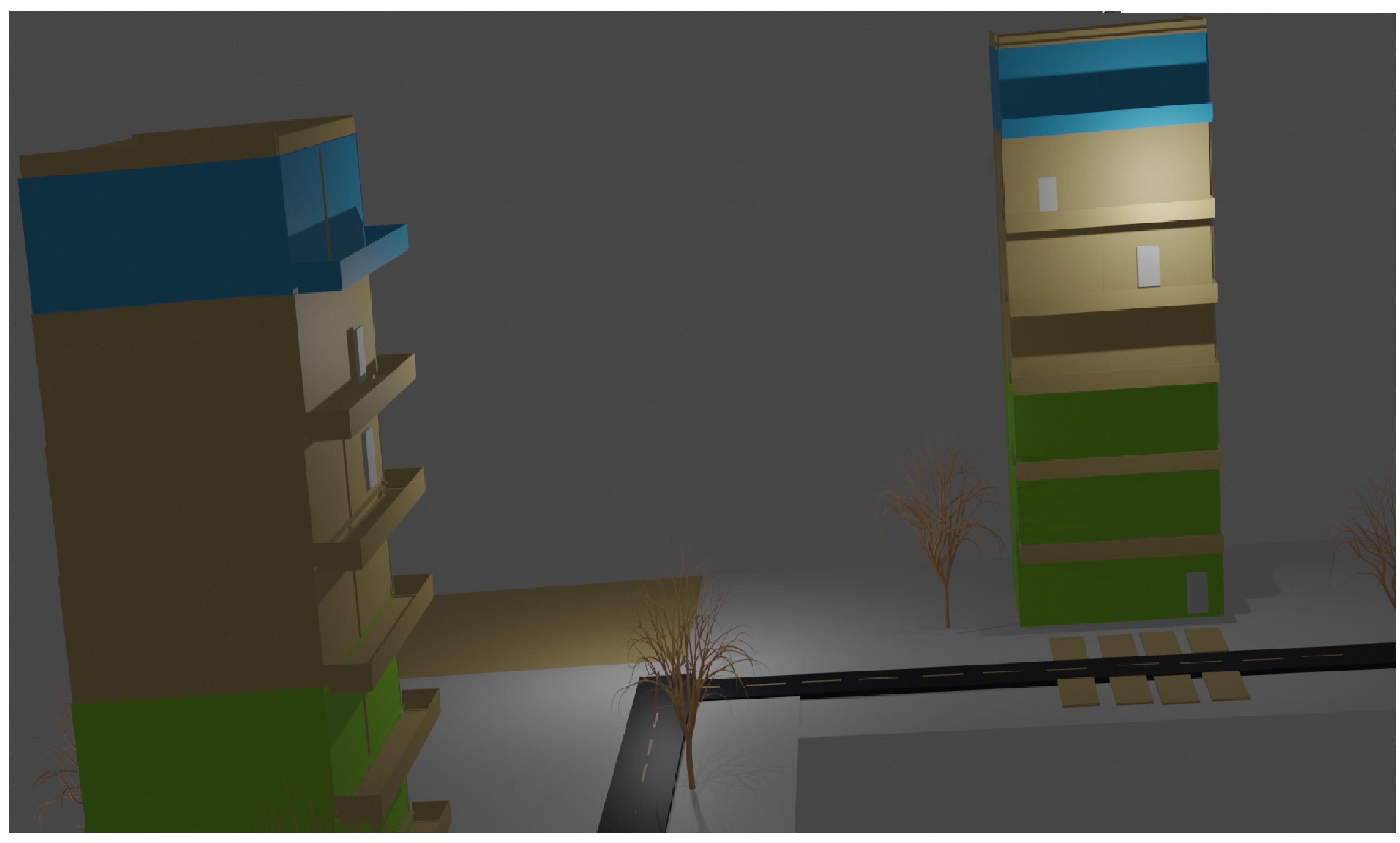 Building CGI model make in BLENDER Low-poly 3D model_3