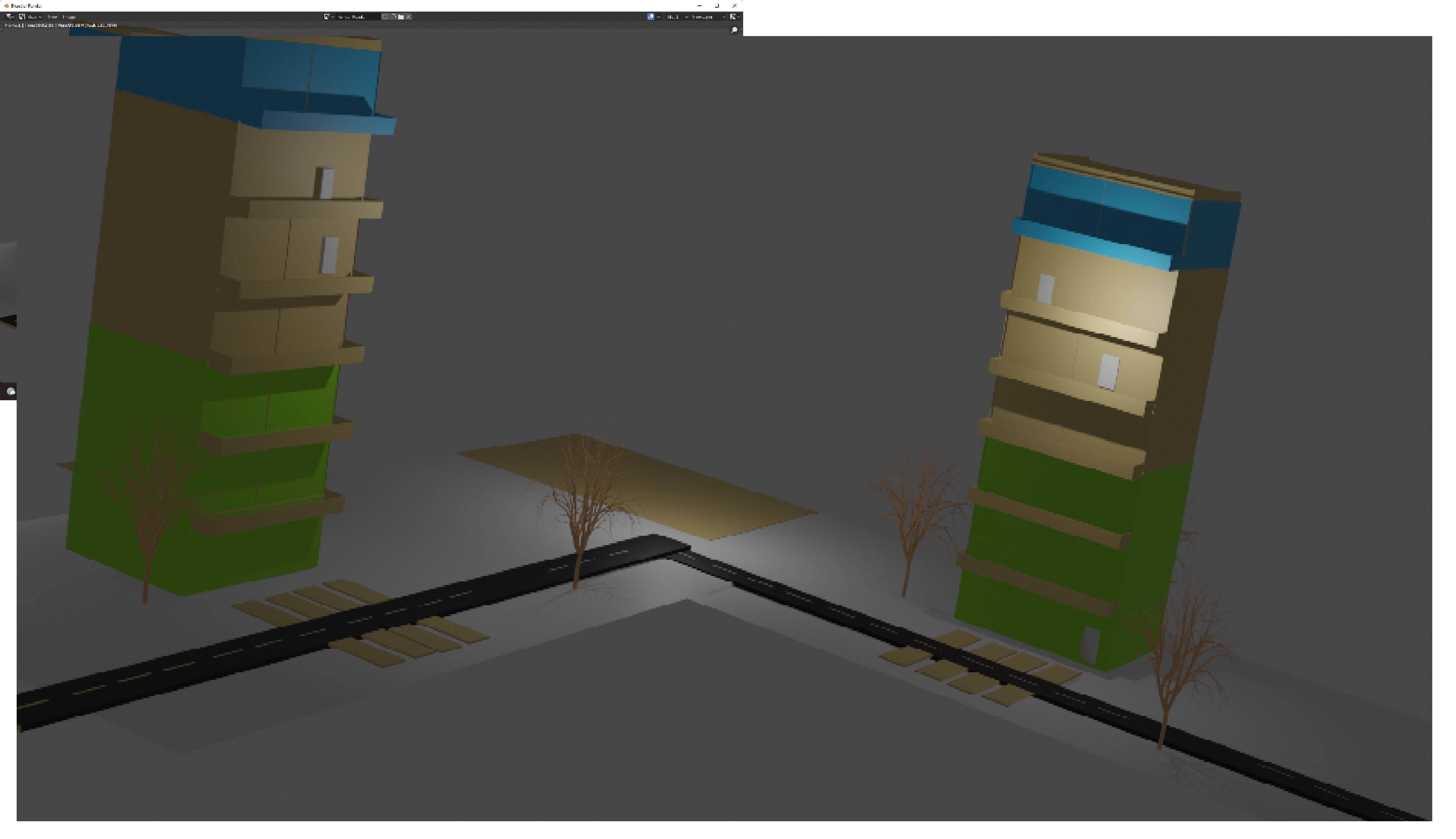 Building CGI model make in BLENDER Low-poly 3D model_2