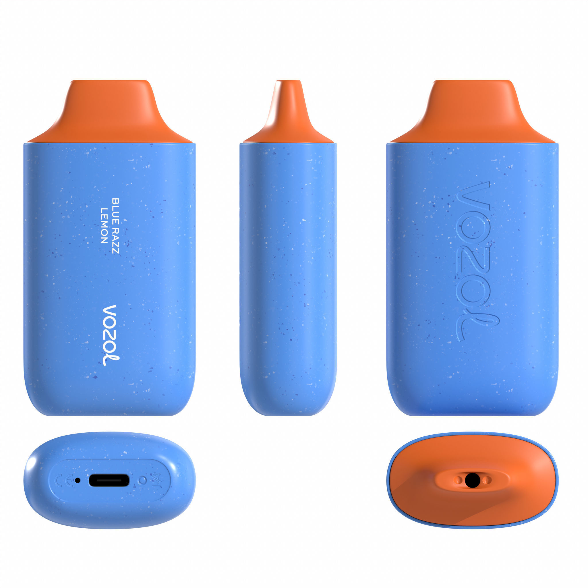 Vozol Star 6000 Blue Razz Lemon Low-poly 3D model_4