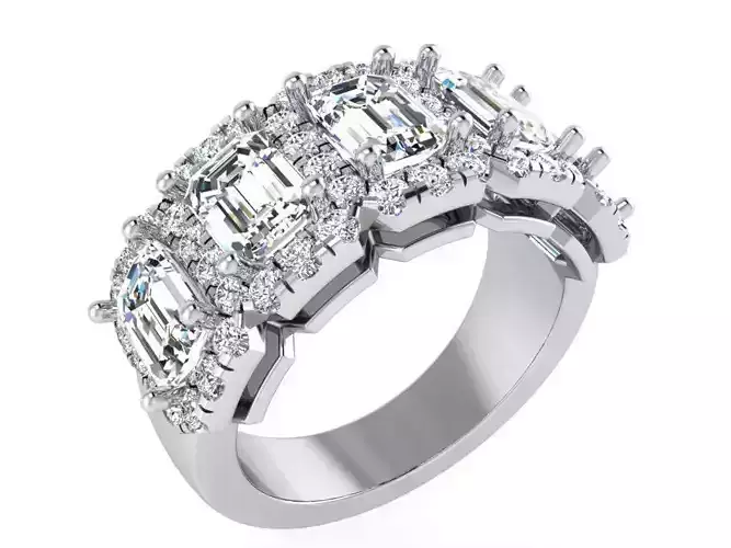 5-Stone diamond ring 3288 3D print model 