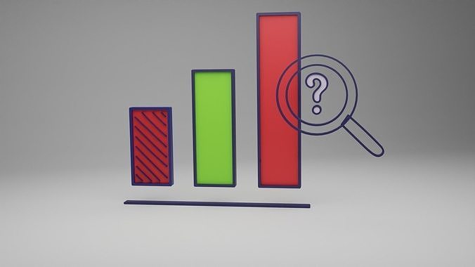 Bar Graph stock market finance - 3d icon 3d elements