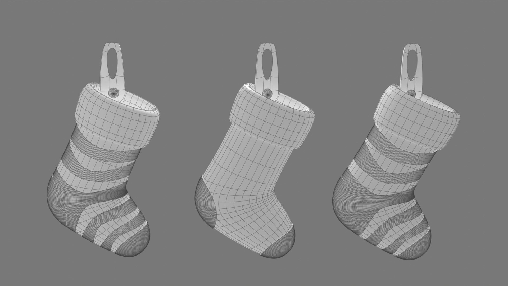 XMas Socks - Christmas Stockings Free 3D model_4