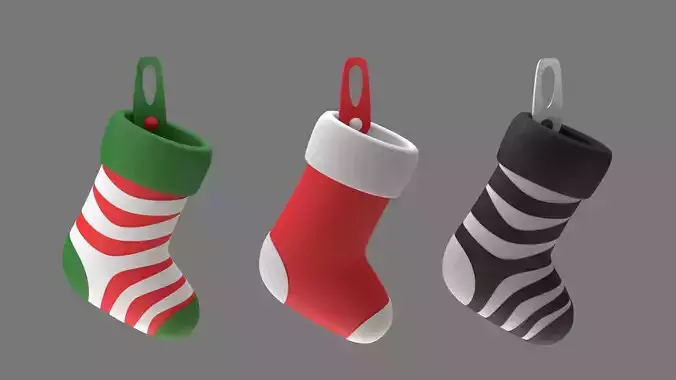 XMas Socks - Christmas Stockings Free 3D model