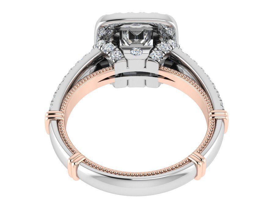 Square diamond ring 3296 3D print model 3D print model_3