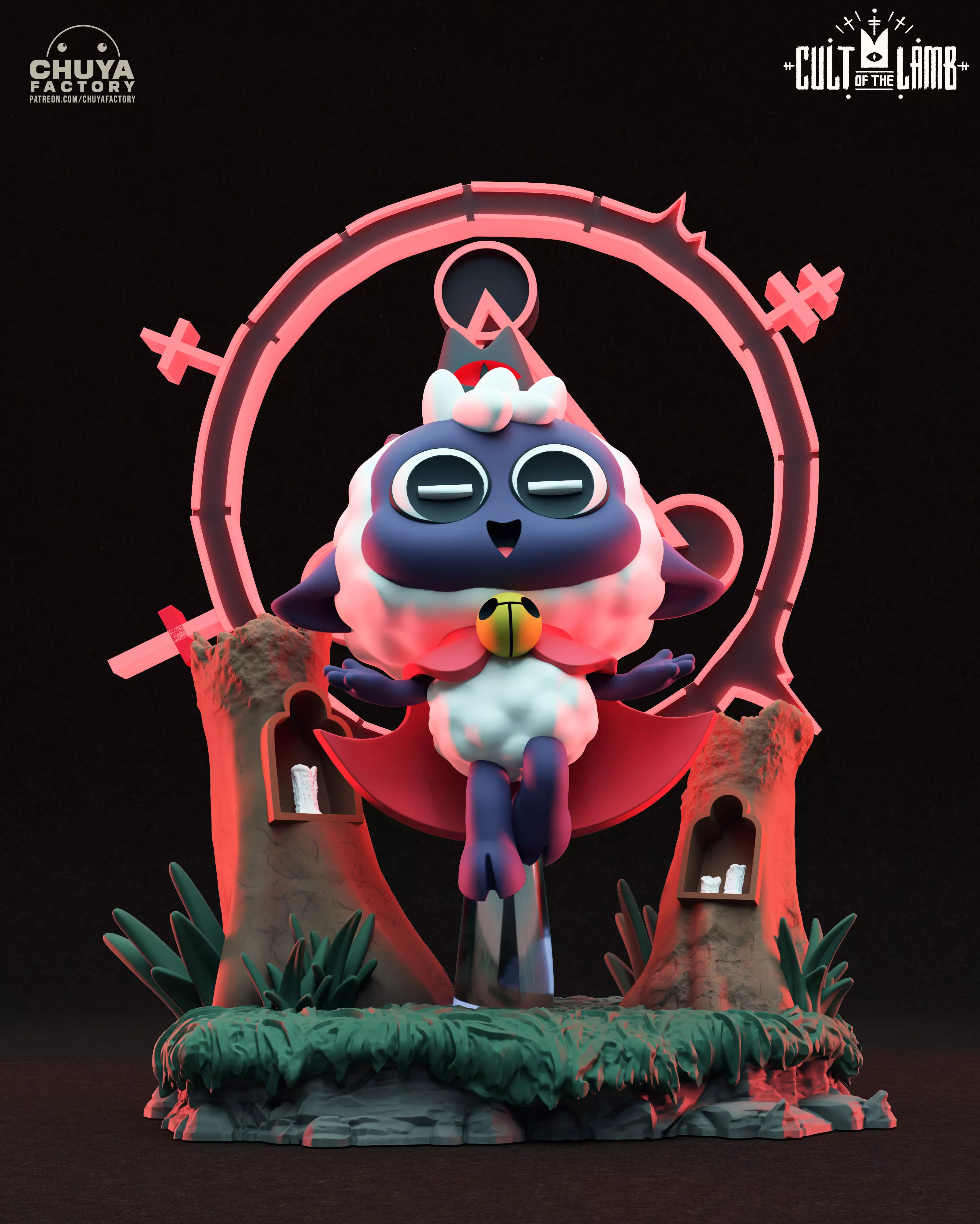 Lambert figurine of sheep in circle 3D print model