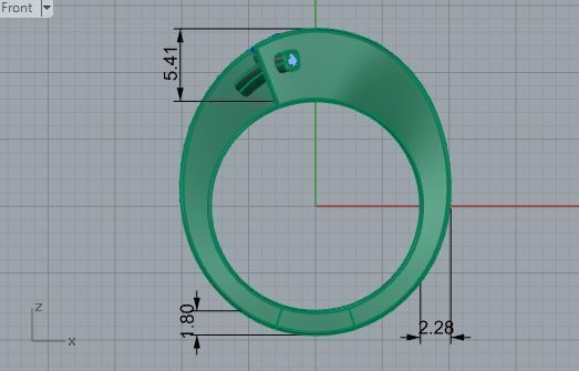 Oval blue stone ring 3298 3D print model 3D print model_5