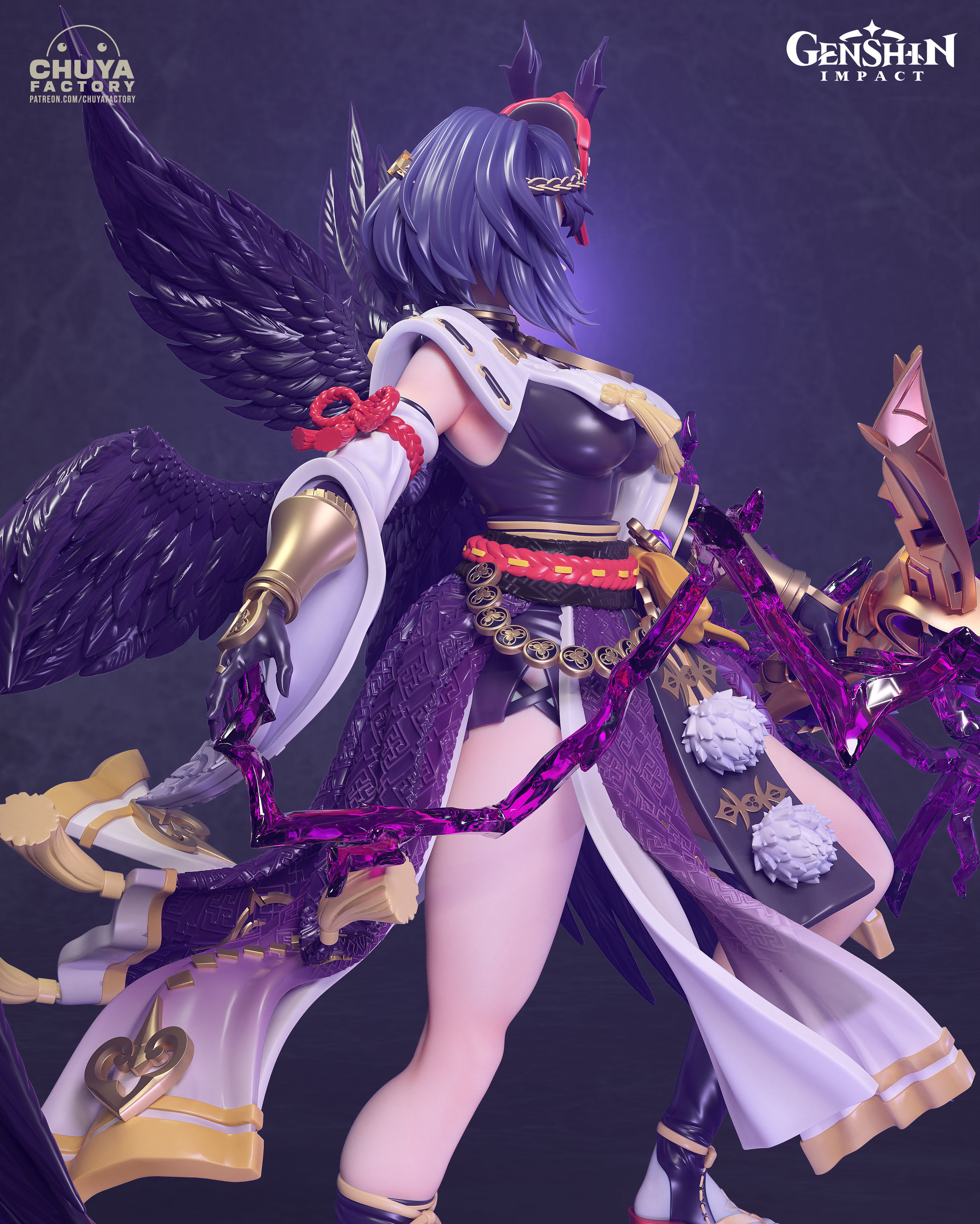 Kujou Sara 3D print model_2