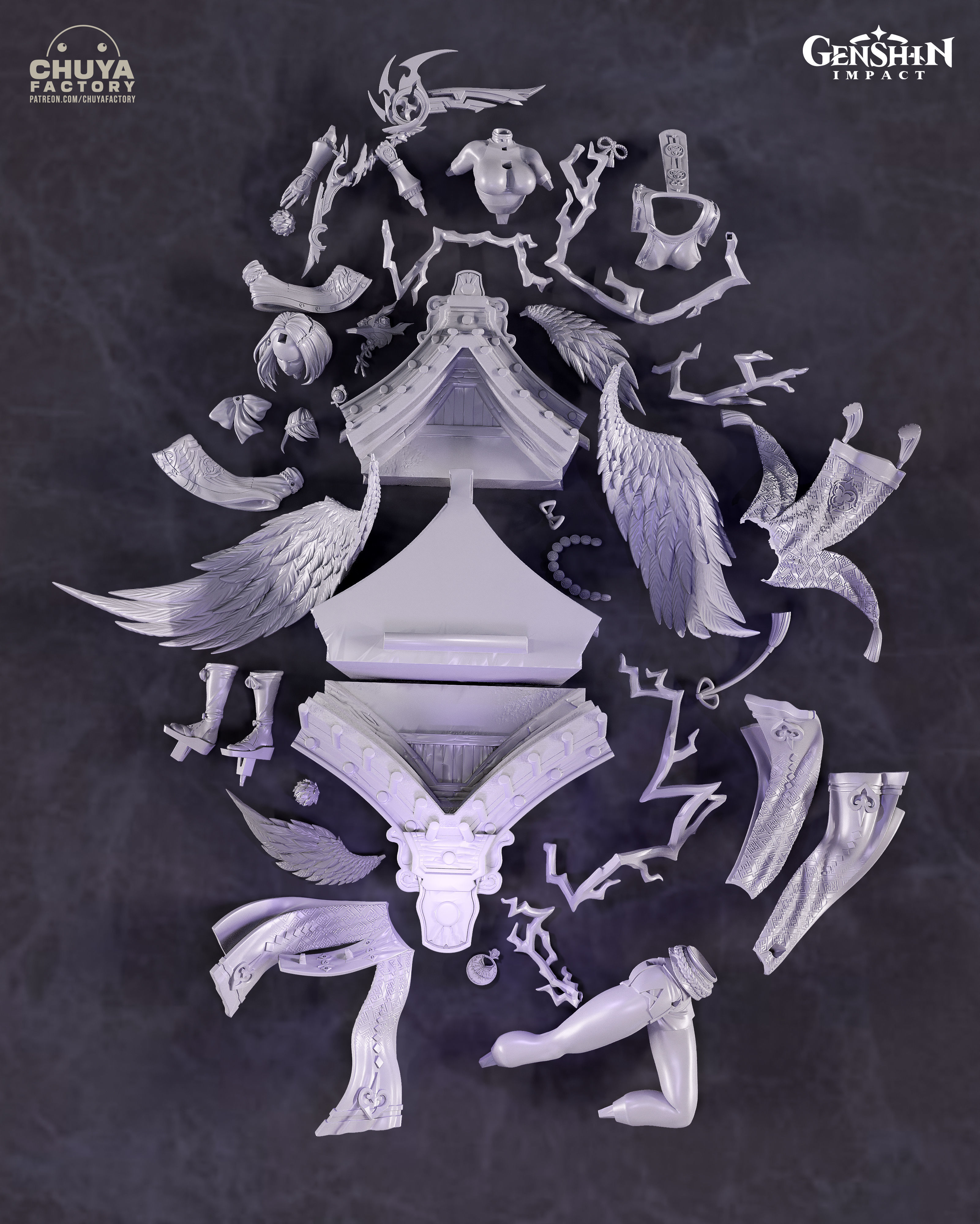 Kujou Sara 3D print model_6