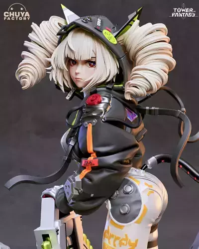 Shiro action figure of girl riding bike 3D print model
