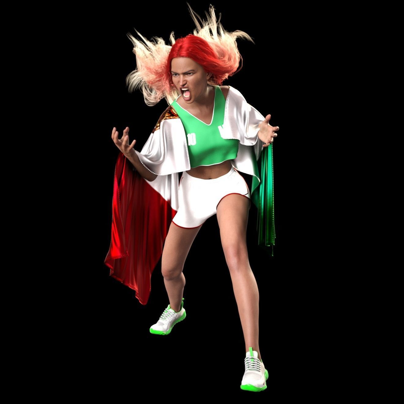 GIRLS FLAG WOLD CUP QATAR 2 3D print model_7