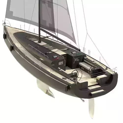 SailBoat Black 3D model