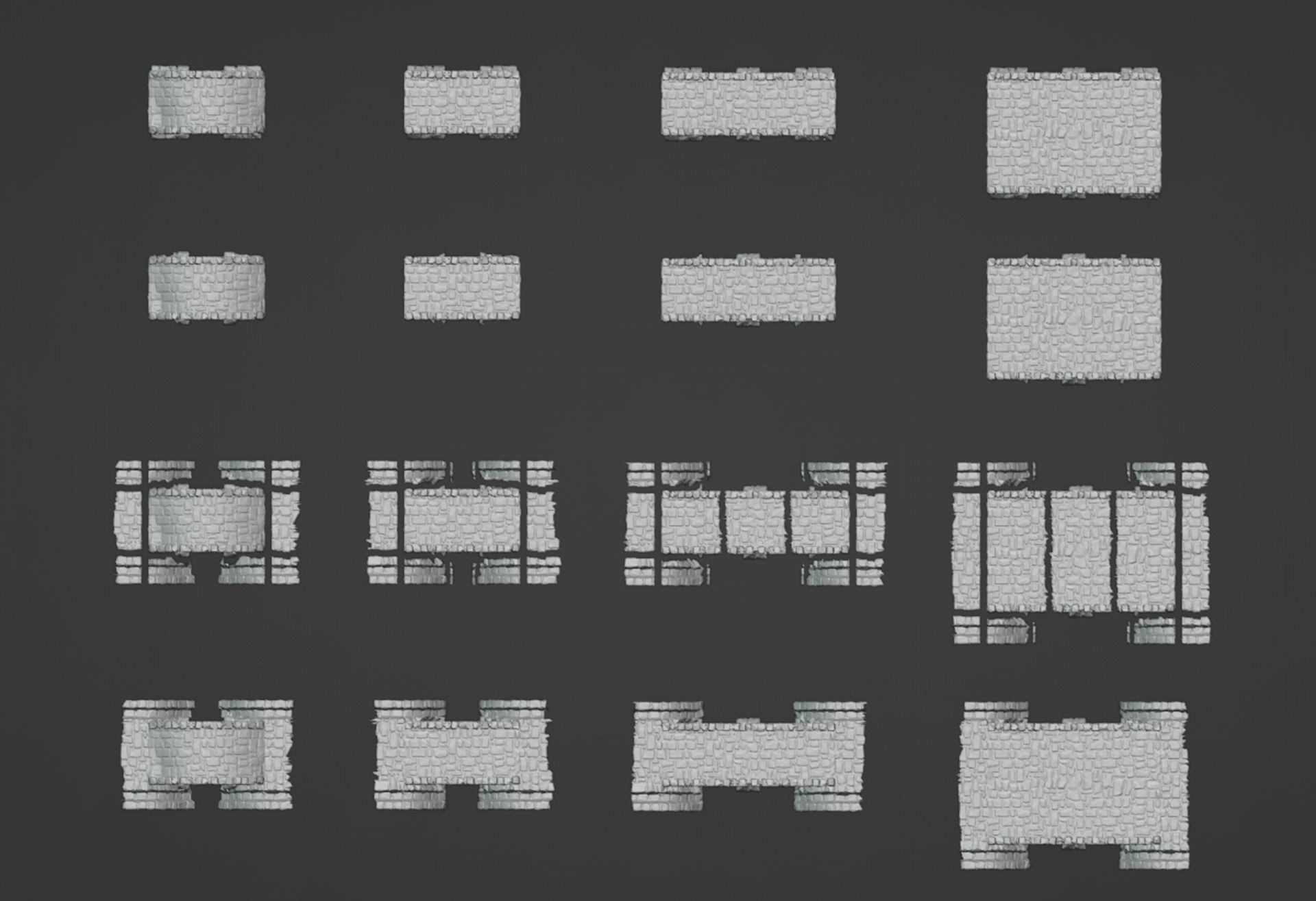 Stone medieval bridge collection 3D print model_10