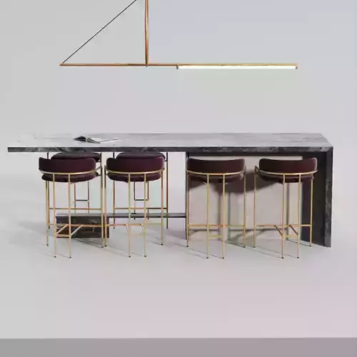 Minimalist Bar Counter 3dsmax Scene 3D model