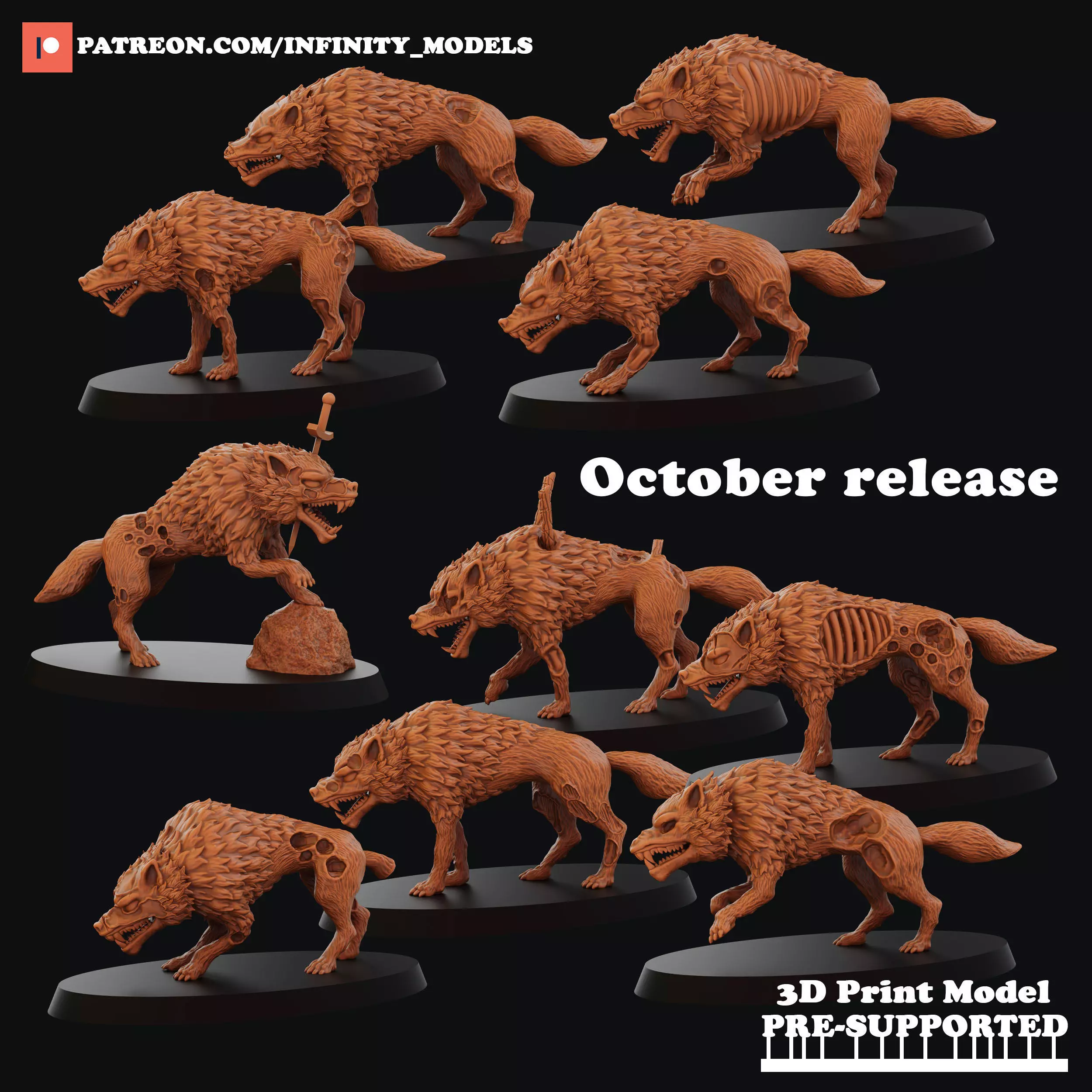 Dire Wolves 3D print model_0