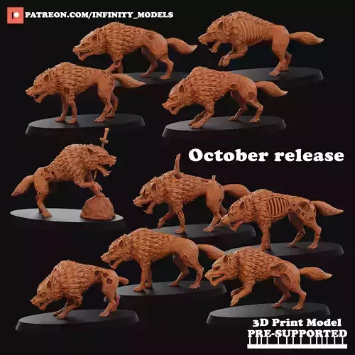 Dire Wolves 3D print model