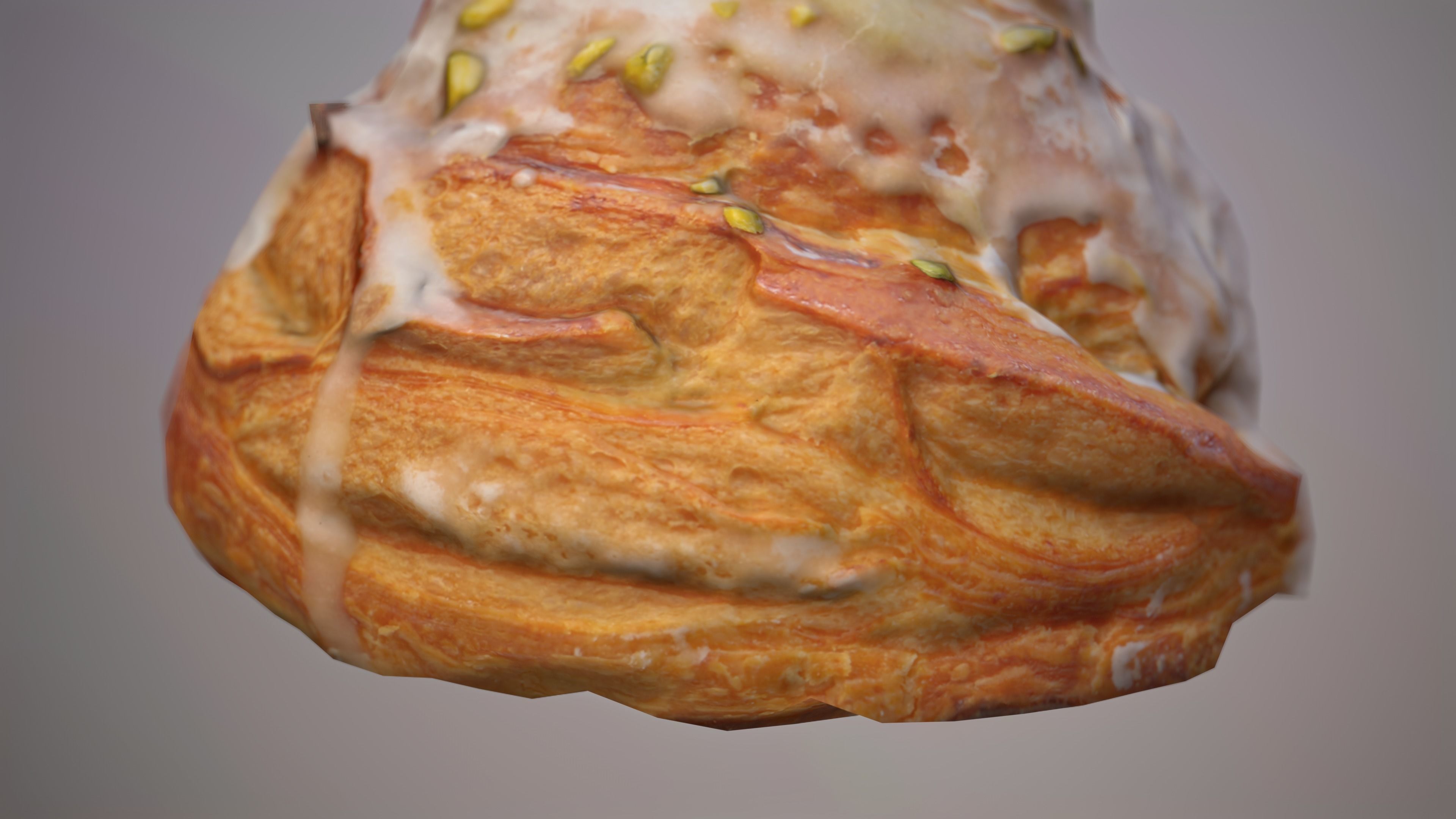 Croissant Pistachio Cake Low-poly 3D model_2