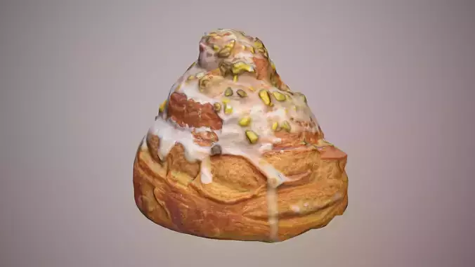Croissant Pistachio Cake Low-poly 3D model