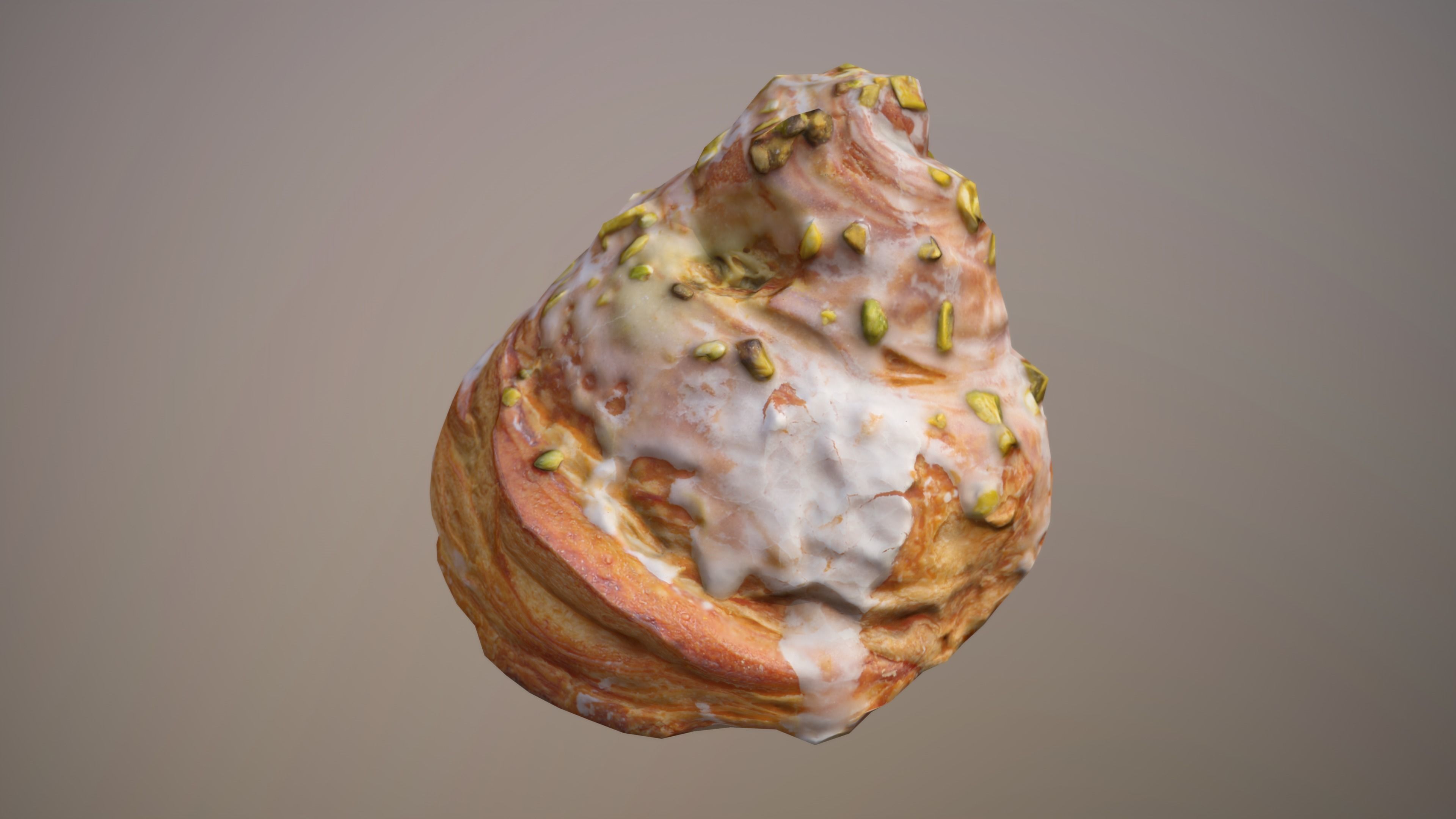 Croissant Pistachio Cake Low-poly 3D model_3