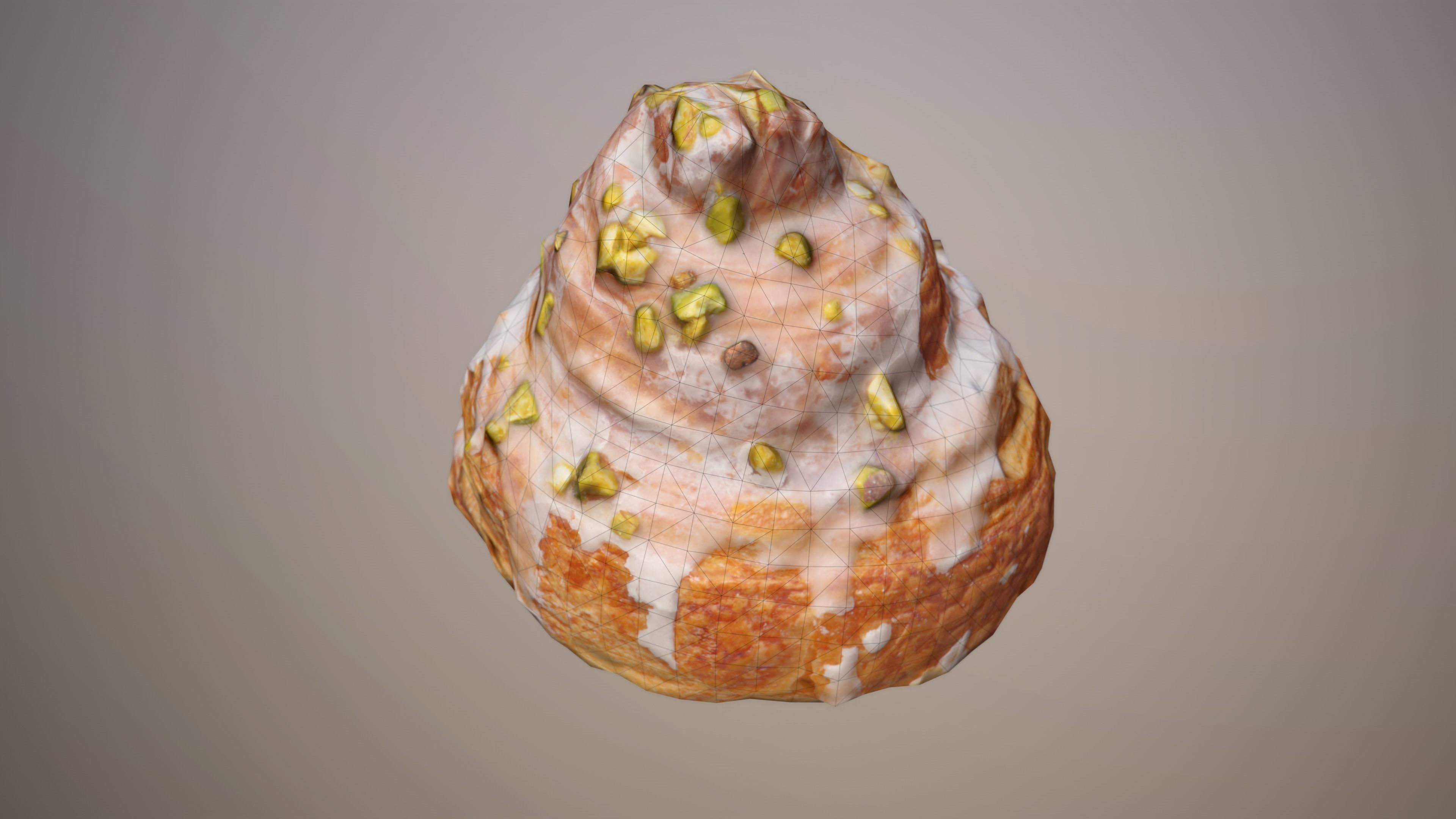 Croissant Pistachio Cake Low-poly 3D model_6