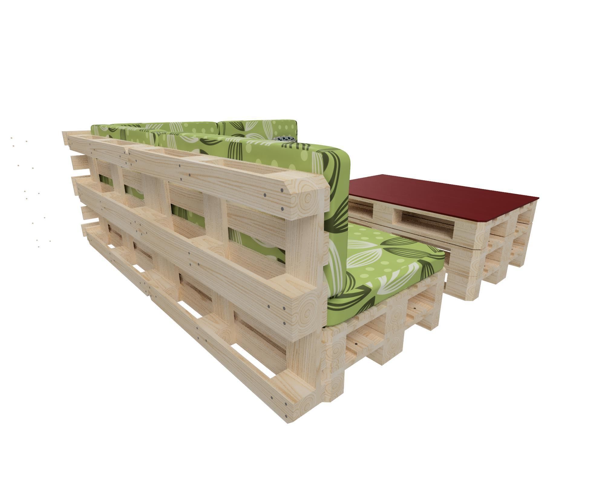 Sofa corner with pallets 3D model_2