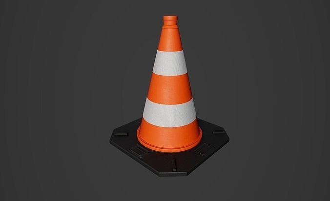 Pylone traffic cone Low-poly 3D model