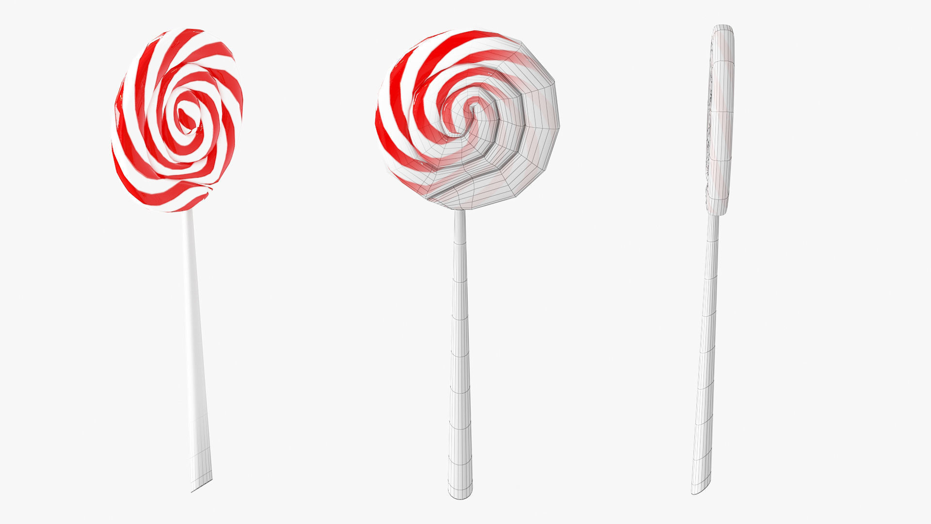Swirl lollipop candy Free low-poly 3D model_6