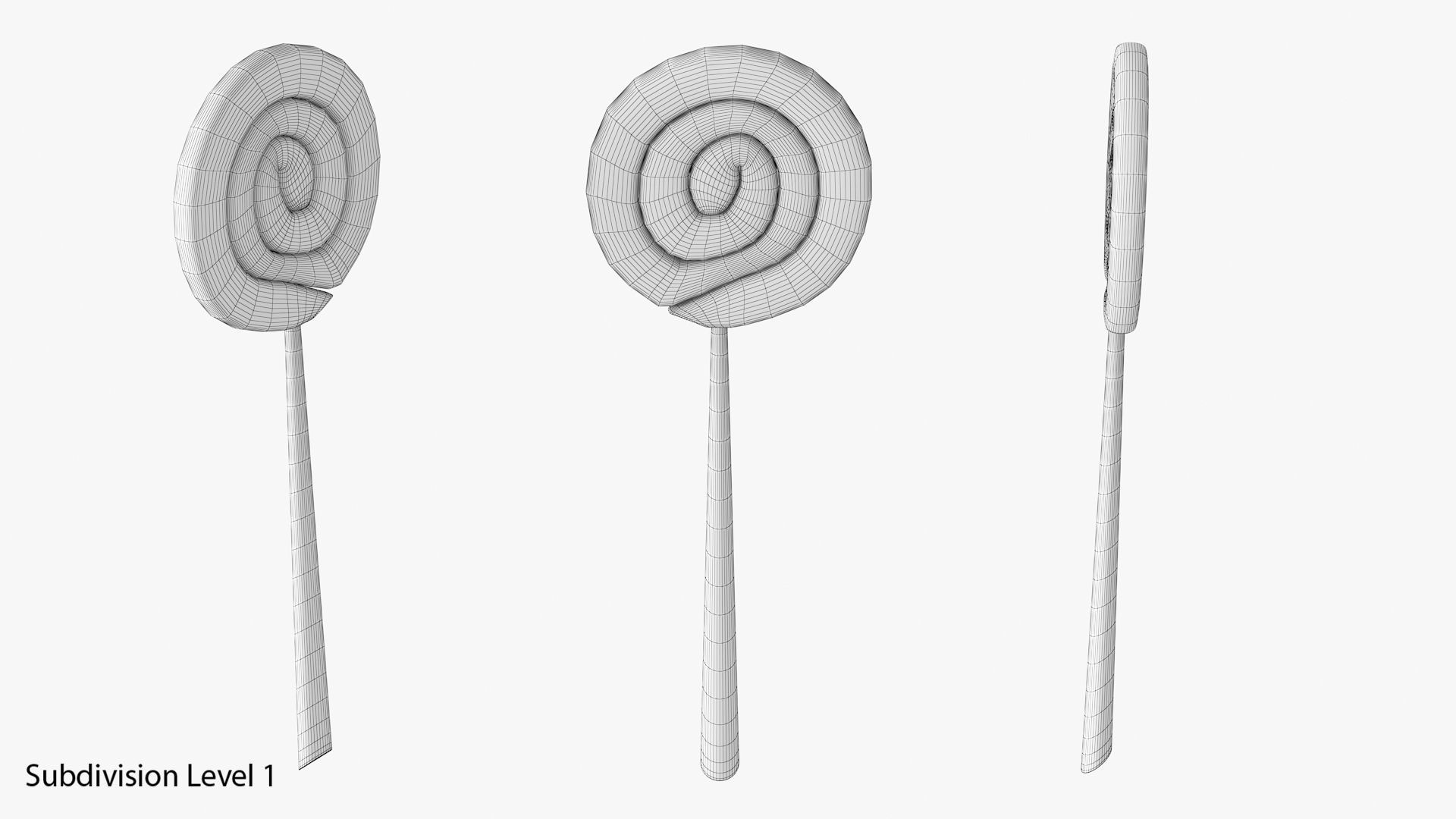 Swirl lollipop candy Free low-poly 3D model_8