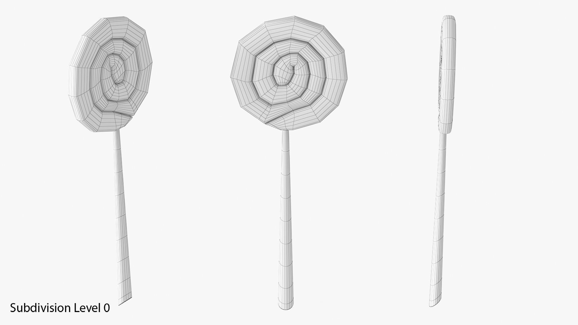 Swirl lollipop candy Free low-poly 3D model_7