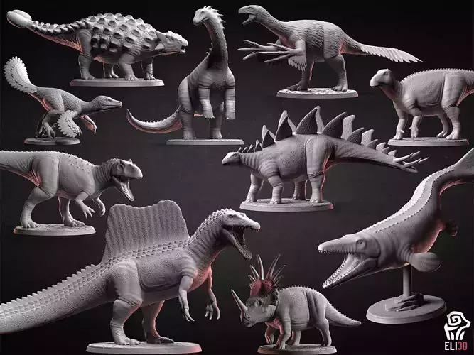 Dinosaur Bundle 3 - Dino Models for 3D-Printing 3D print model