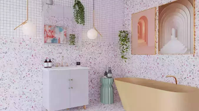 memphis style bathroom design