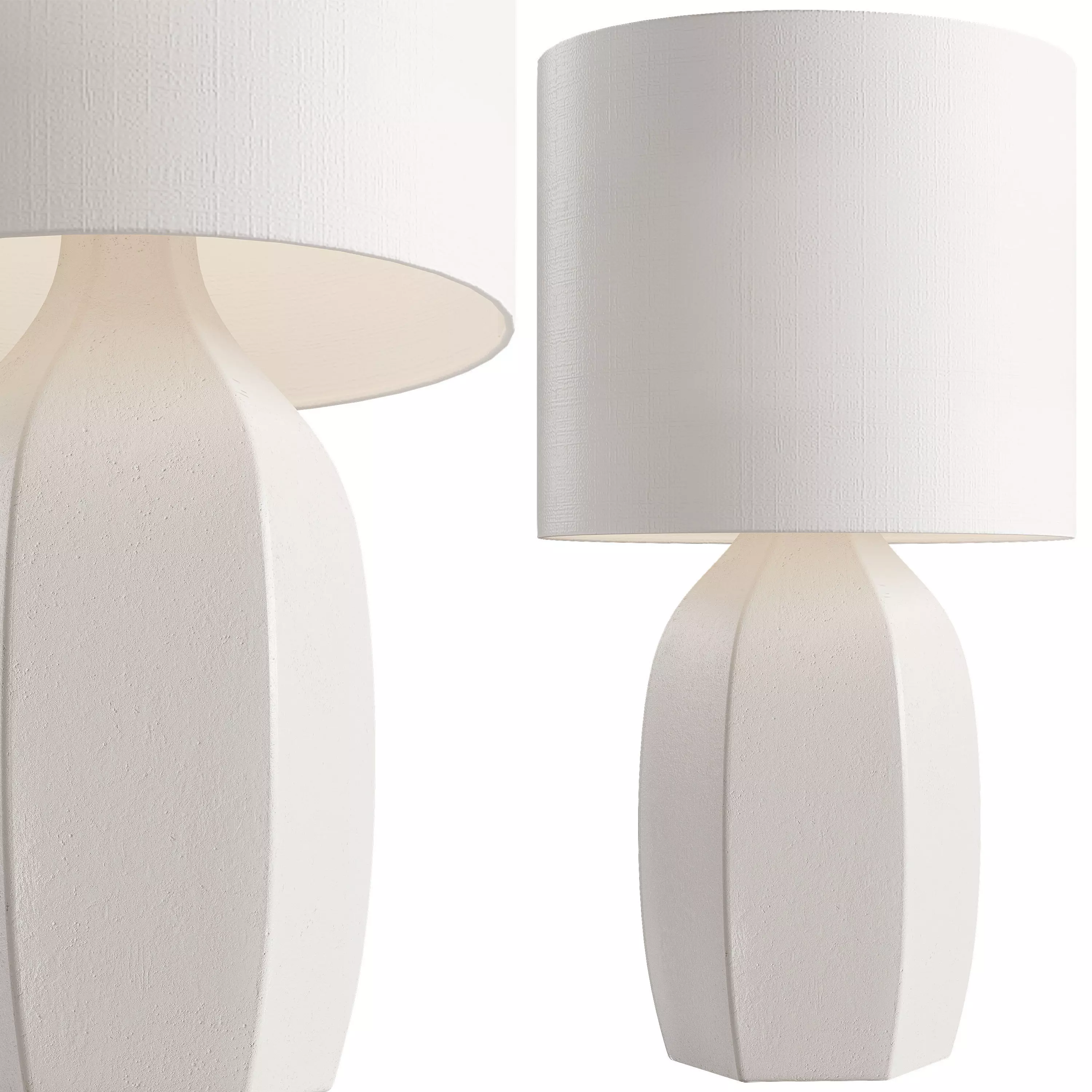 Crate and Barrel Amaryllis Small White Ceramic Table Lamp 3D model