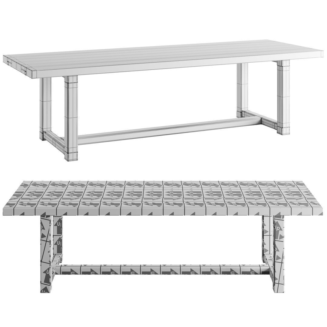 RH Cayden Campaign Dinning Table 3D model_5