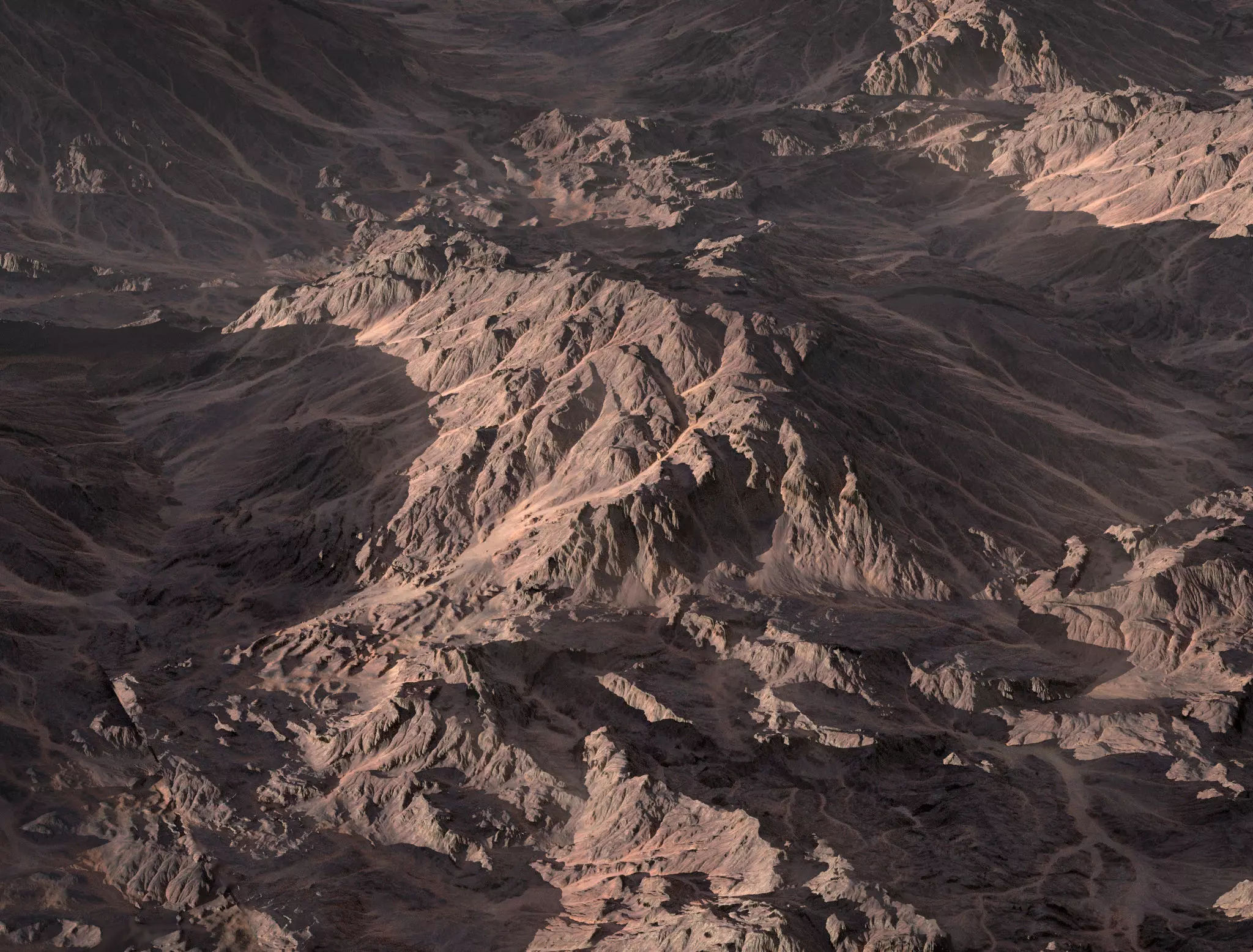 8k Rocky desert Mountain Free low-poly 3D model