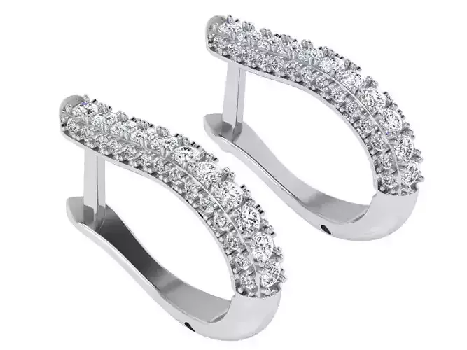 Row diamond earring  3304 3D print model 