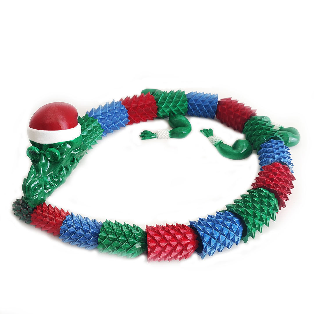 CHRISTMAS DRAGON FLEXI NO SUPPORT 3D print model_1