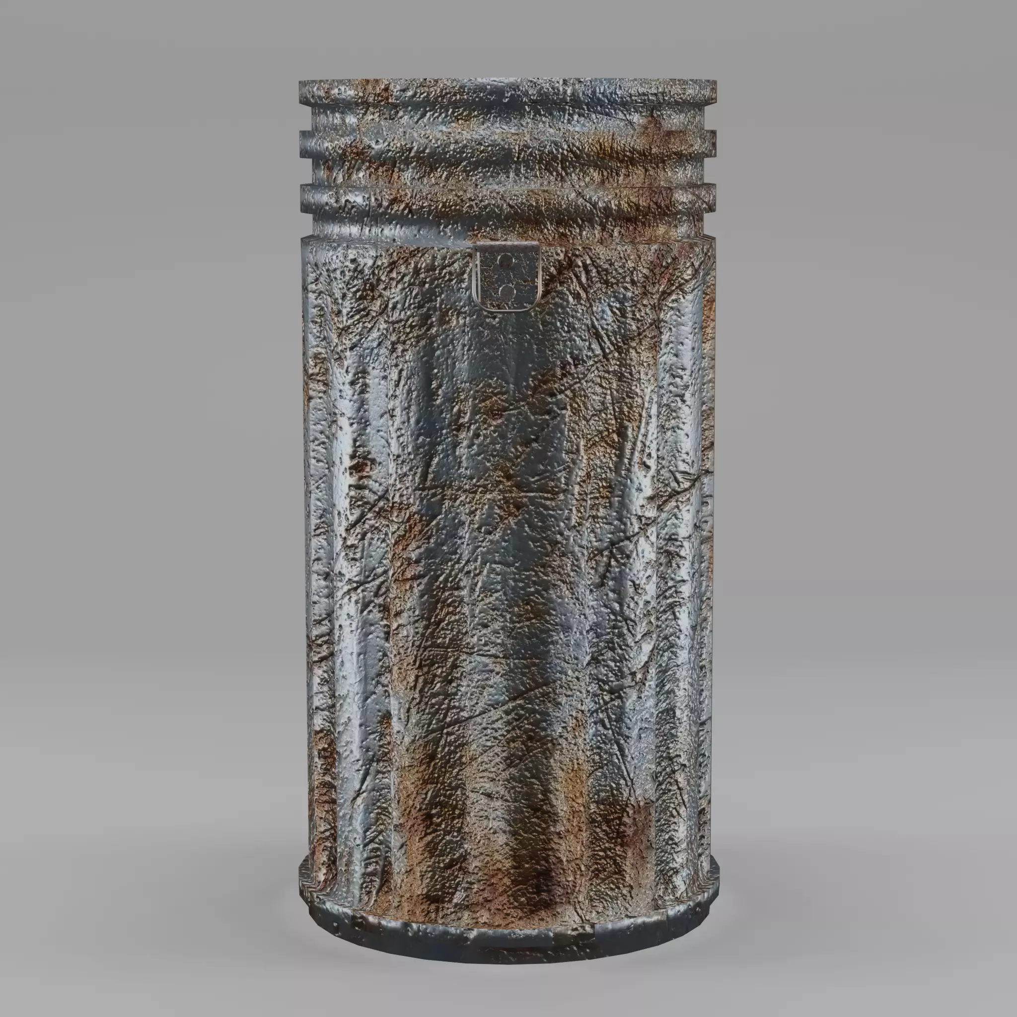 Bin rust low polly model Low-poly 3D model