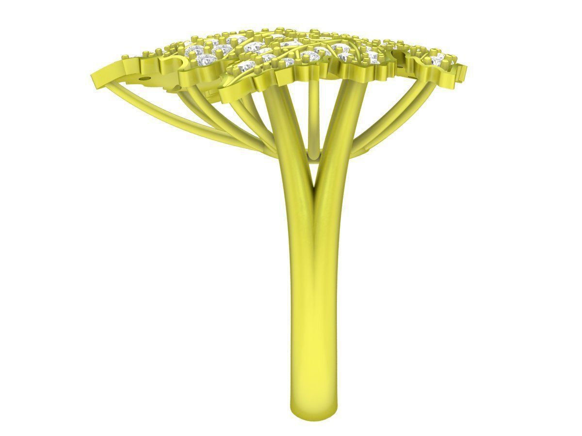 diamond leaf grape ring 4229 3D print model_8