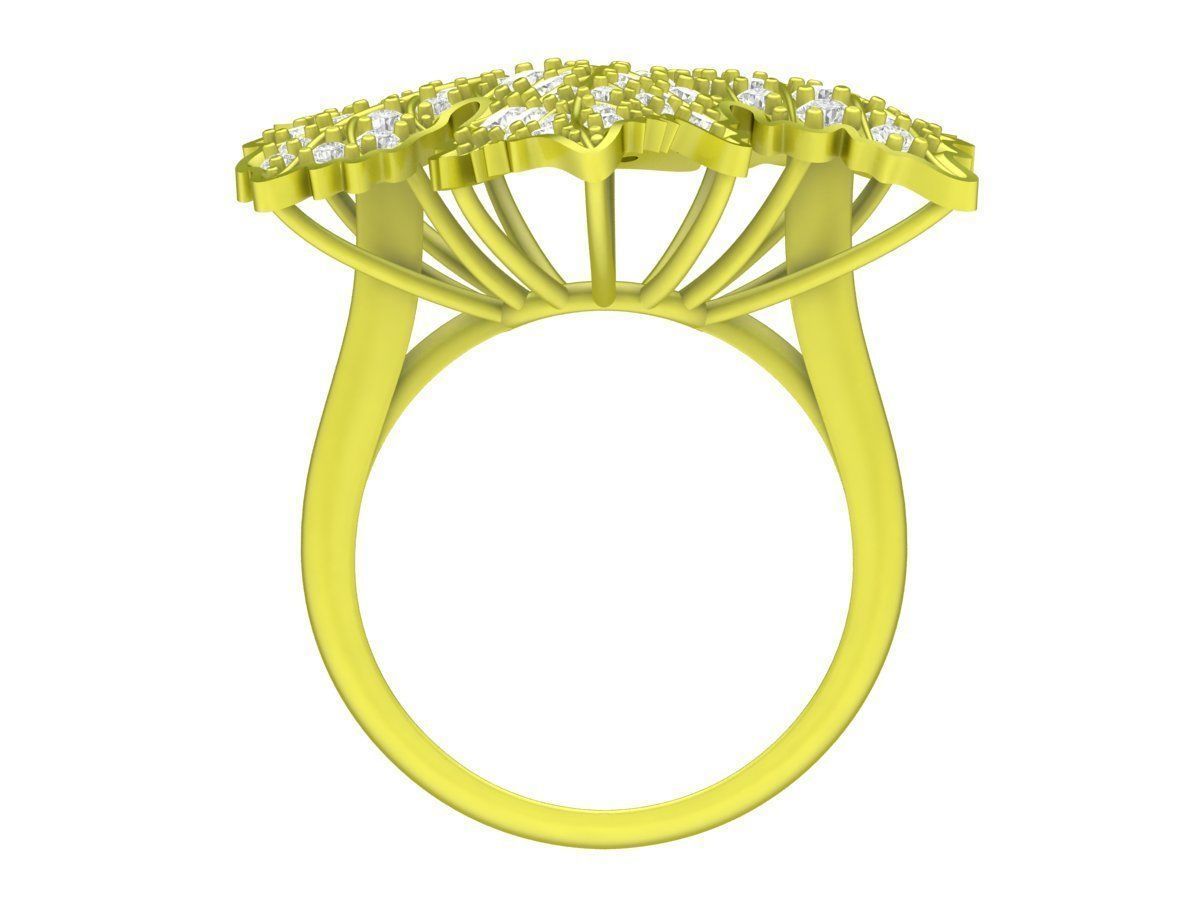diamond leaf grape ring 4229 3D print model_7