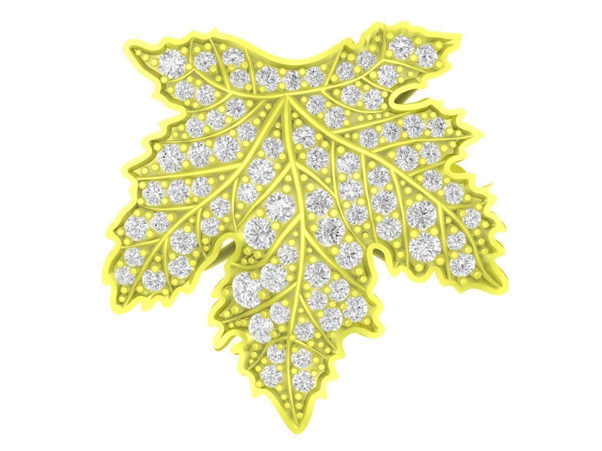 diamond leaf grape ring 4229 3D print model_5