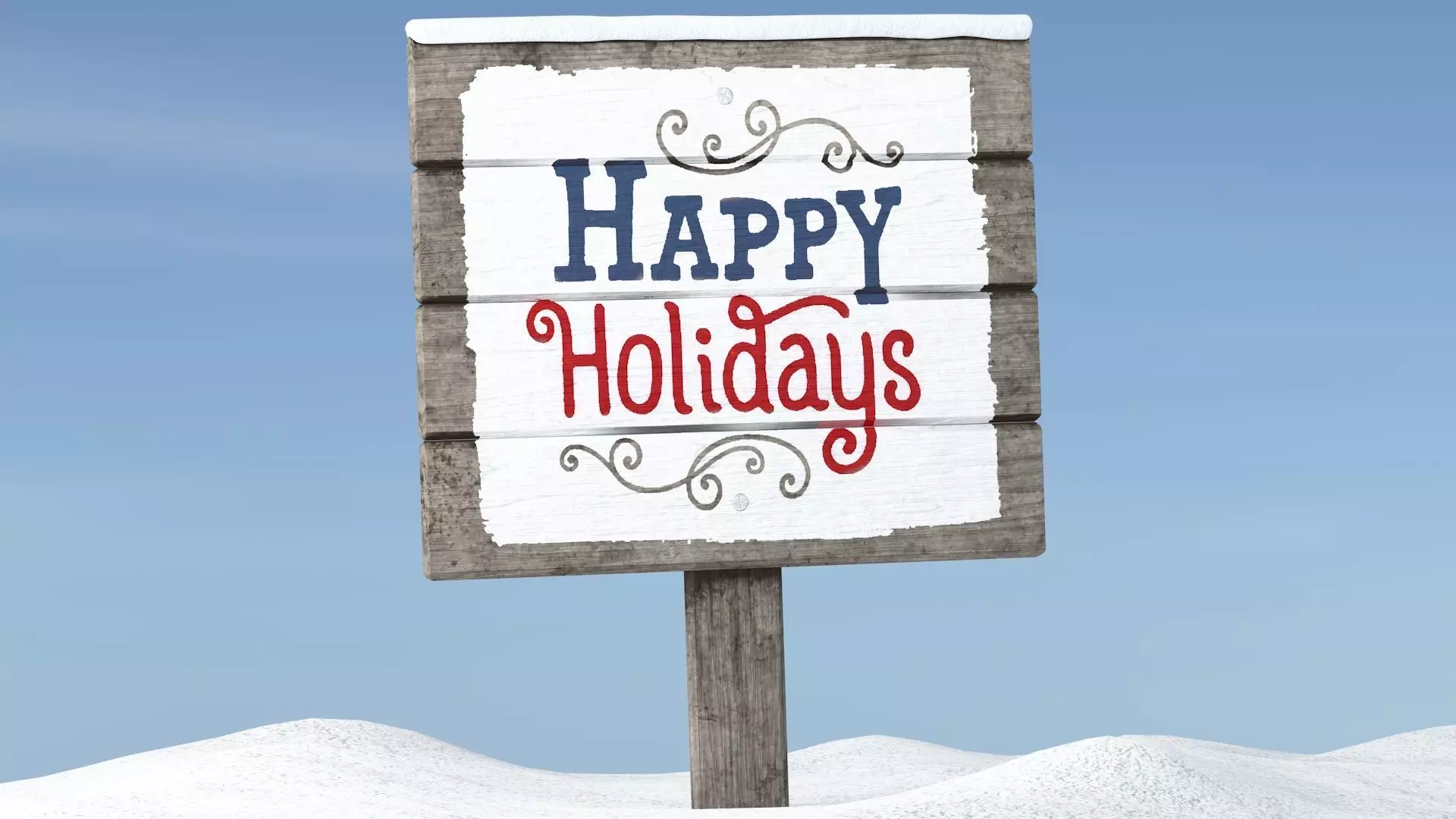 Happy Holidays sign Free low-poly 3D model