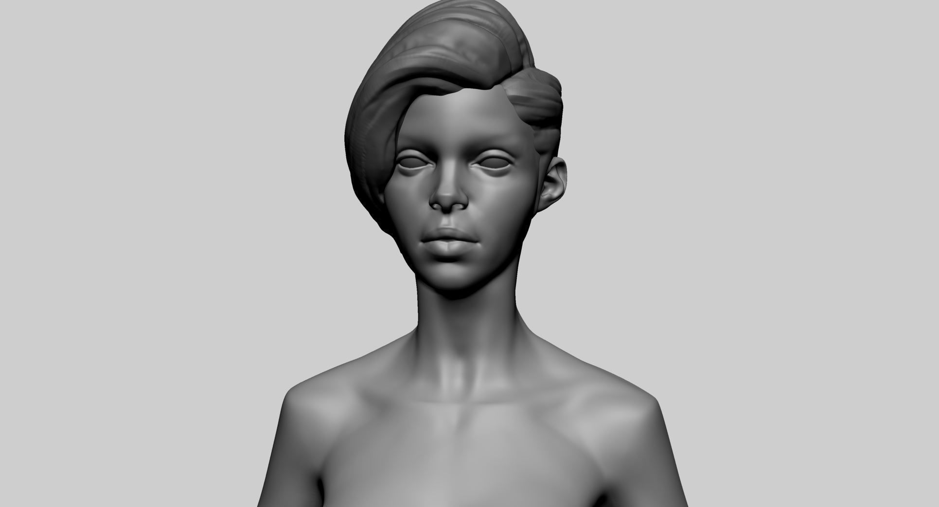 Stylized Female Upper Body 3D model_9