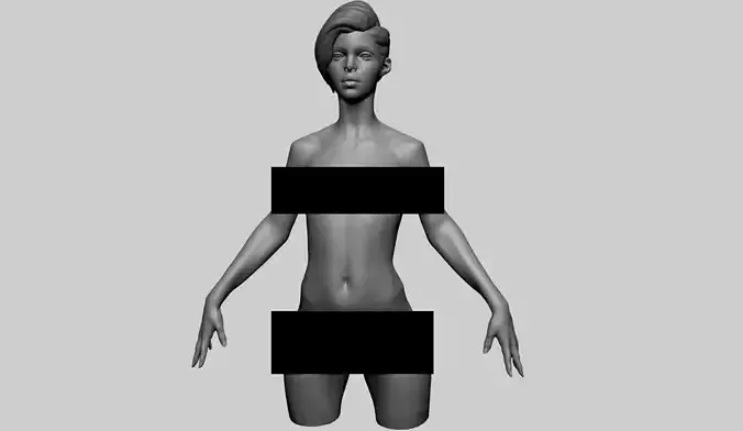 Stylized Female Upper Body 3D model Stylized Female Upper Body 3D model