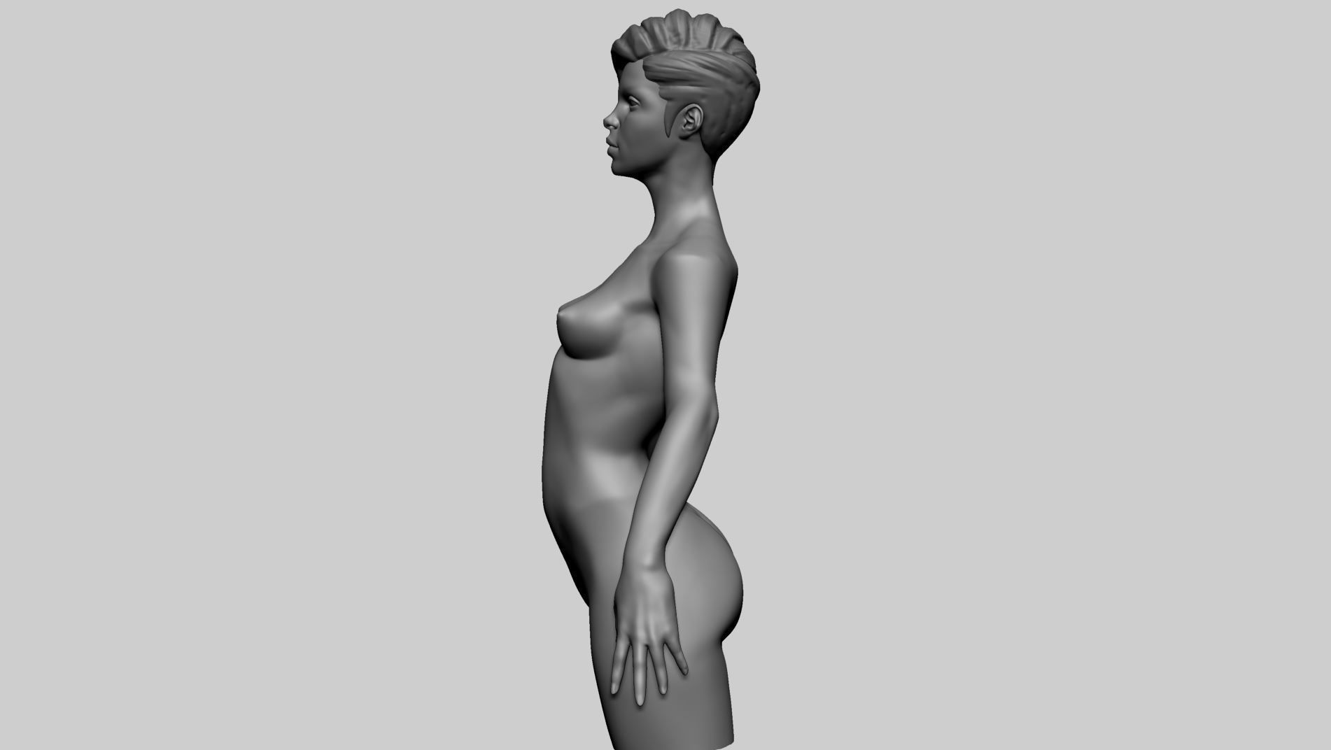 Stylized Female Upper Body 3D model_3