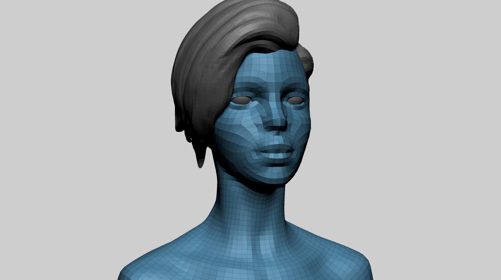 Stylized Female Upper Body 3D model_12