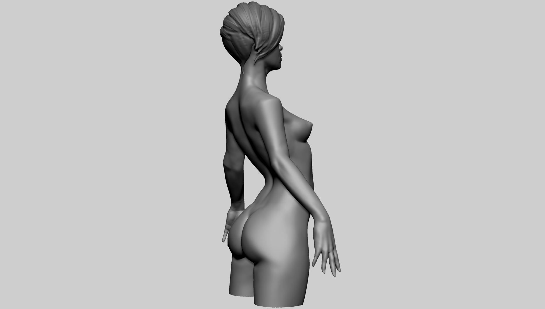 Stylized Female Upper Body 3D model_6